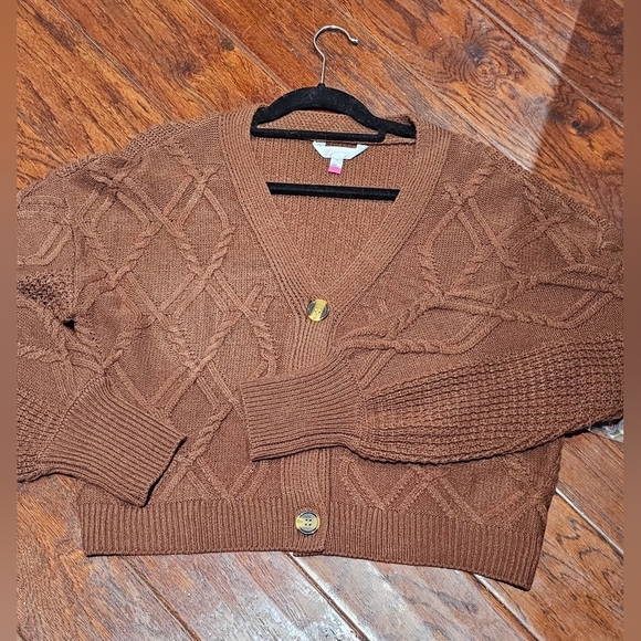 No Boundaries Sweaters - NO Boundaries Brown XL Cable Button-up Cardigan "NEW"